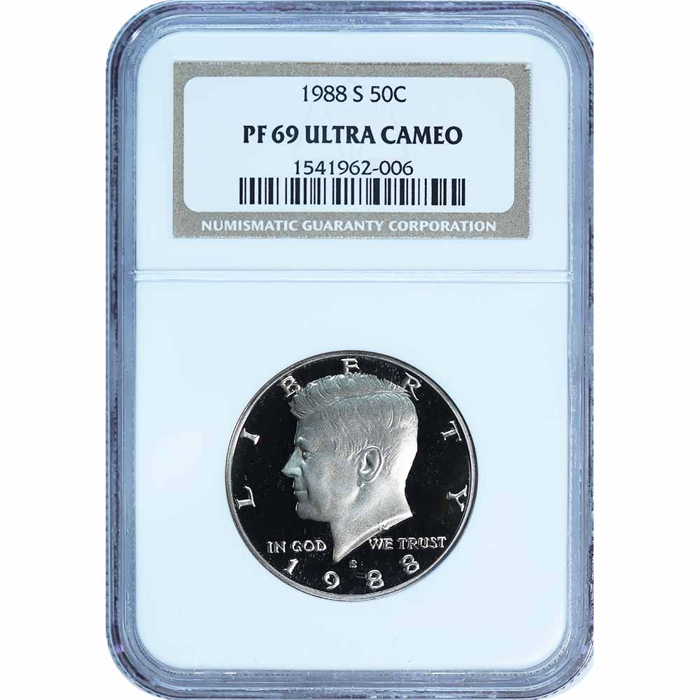 Certified Kennedy Half Dollar 1988-S PF69 NGC