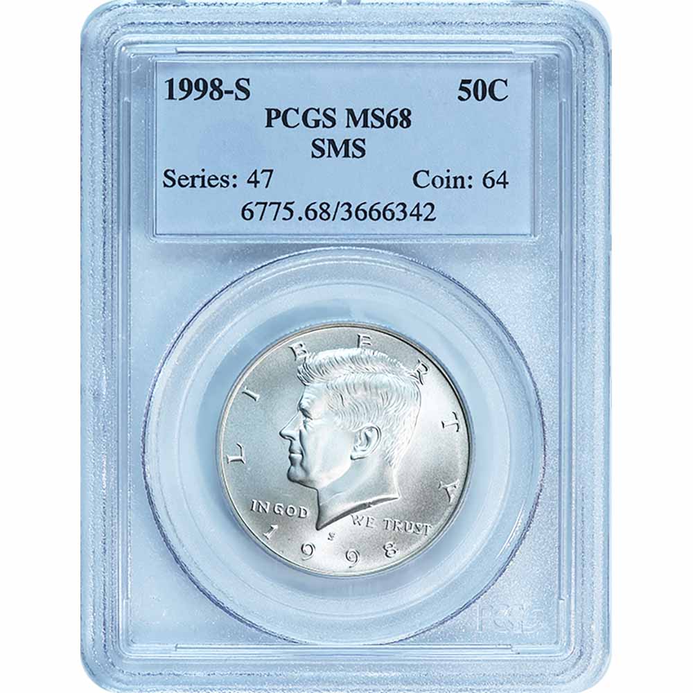 Certified Kennedy Half Dollar 1998-S SMS MS68 PCGS
