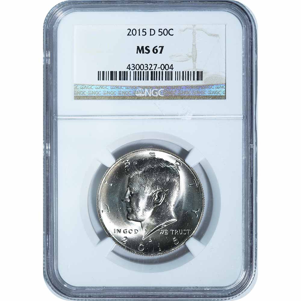 Certified Kennedy Half Dollar 2015-D MS67 NGC