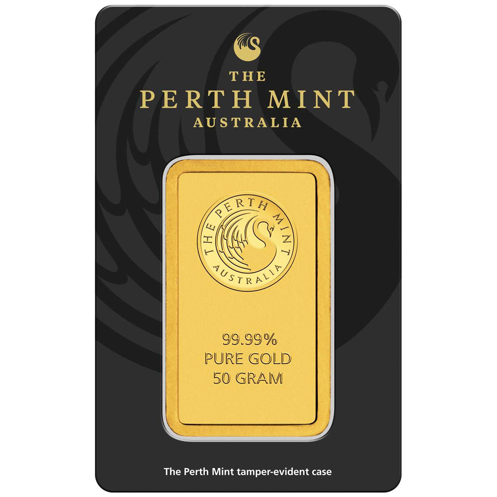 Perth Mint 50 Gram Gold Bar