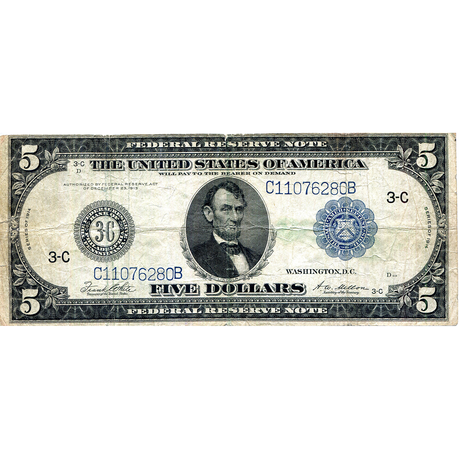 1914 $5 Federal Reserve Note F