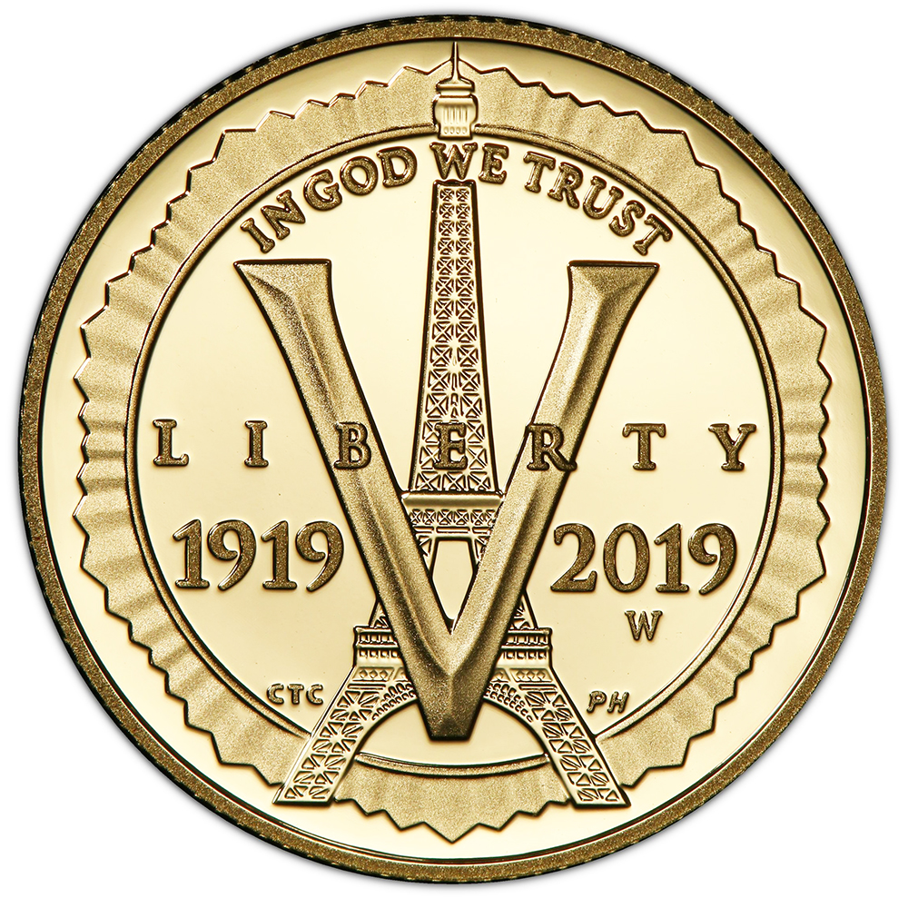 Gold $5 Commemorative 2019-W American Legion 100th Anniversary UNC