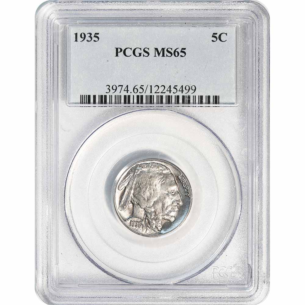 Certified Buffalo Nickel 1935 MS65 PCGS