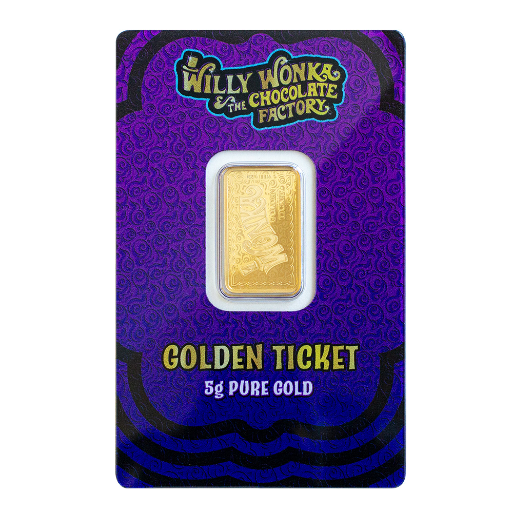 PAMP Suisse 5 Gram Gold Bar - Willy Wonka Golden Ticket