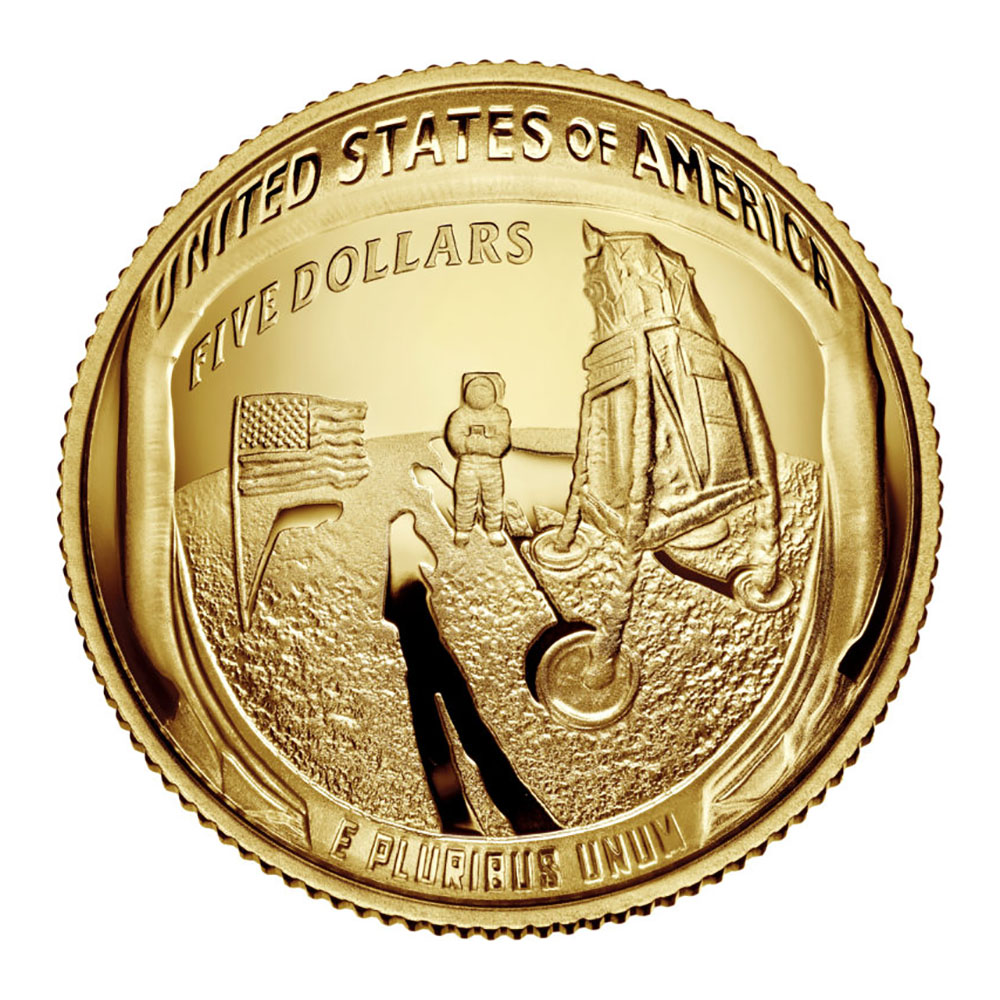 Gold $5 Commemorative 2019-W Apollo 11th Proof