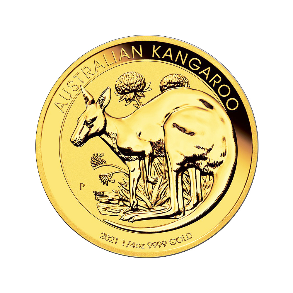 Australian Gold Kangaroo Quarter Ounce 2021
