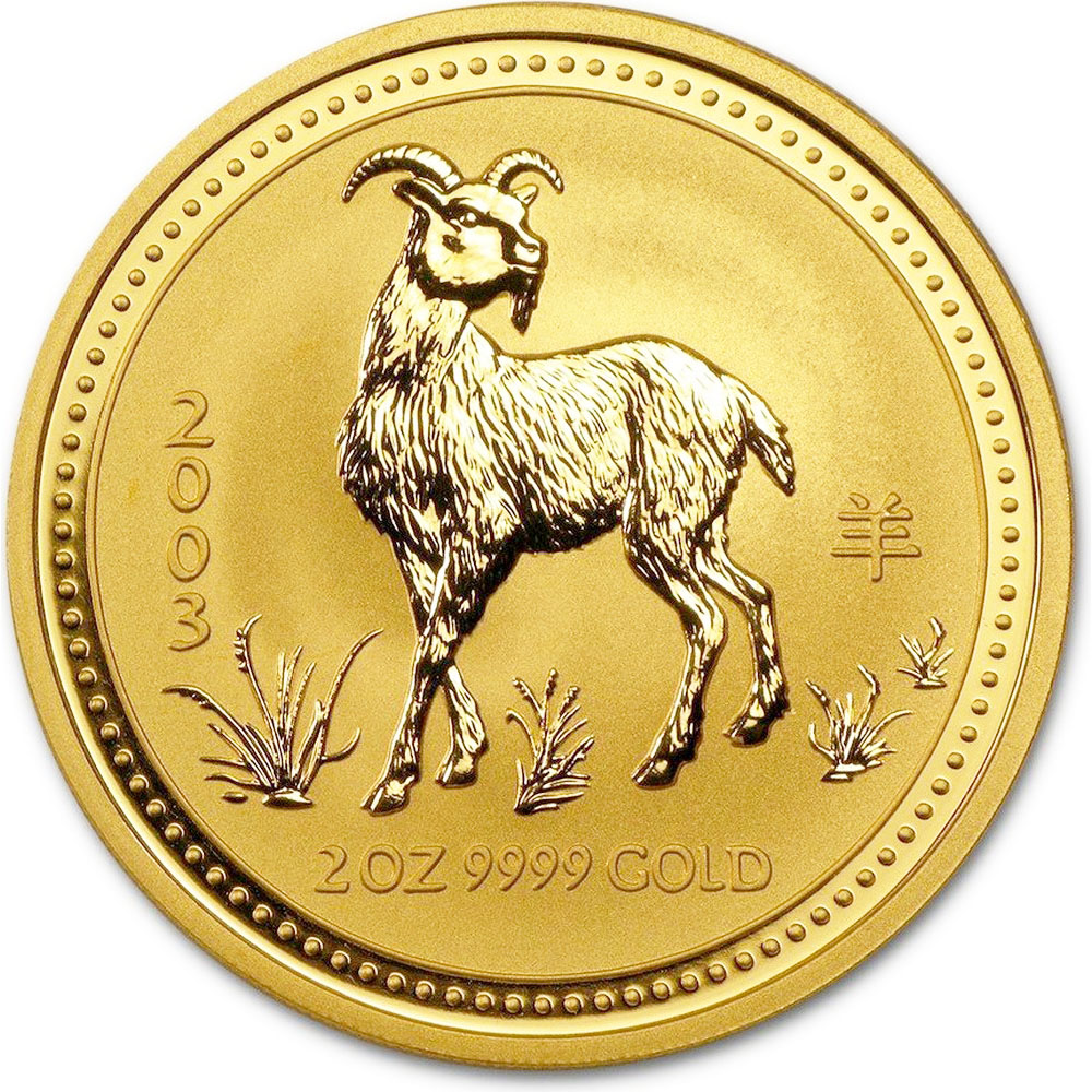 2003 Australia 2 oz Gold Lunar Goat