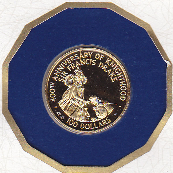 British Virgin Islands $100 Gold PF 1981 Francis Drake