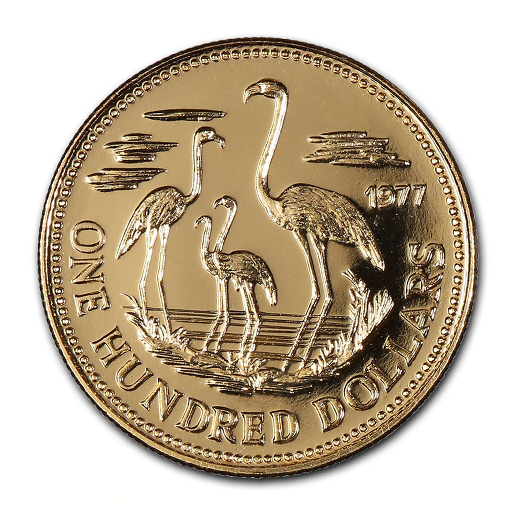 Bahamas $100 Gold PF 1974-1975 Independence