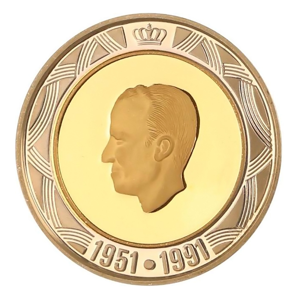 Belgium 10 Ecu Gold 1991 BU King Baudouin 50th Anniversary