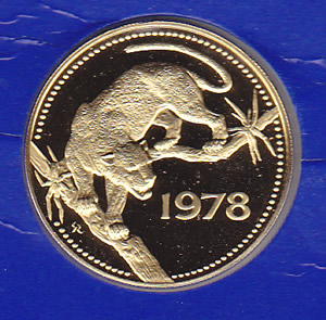 Belize $250 gold Proof Jaguar 1978