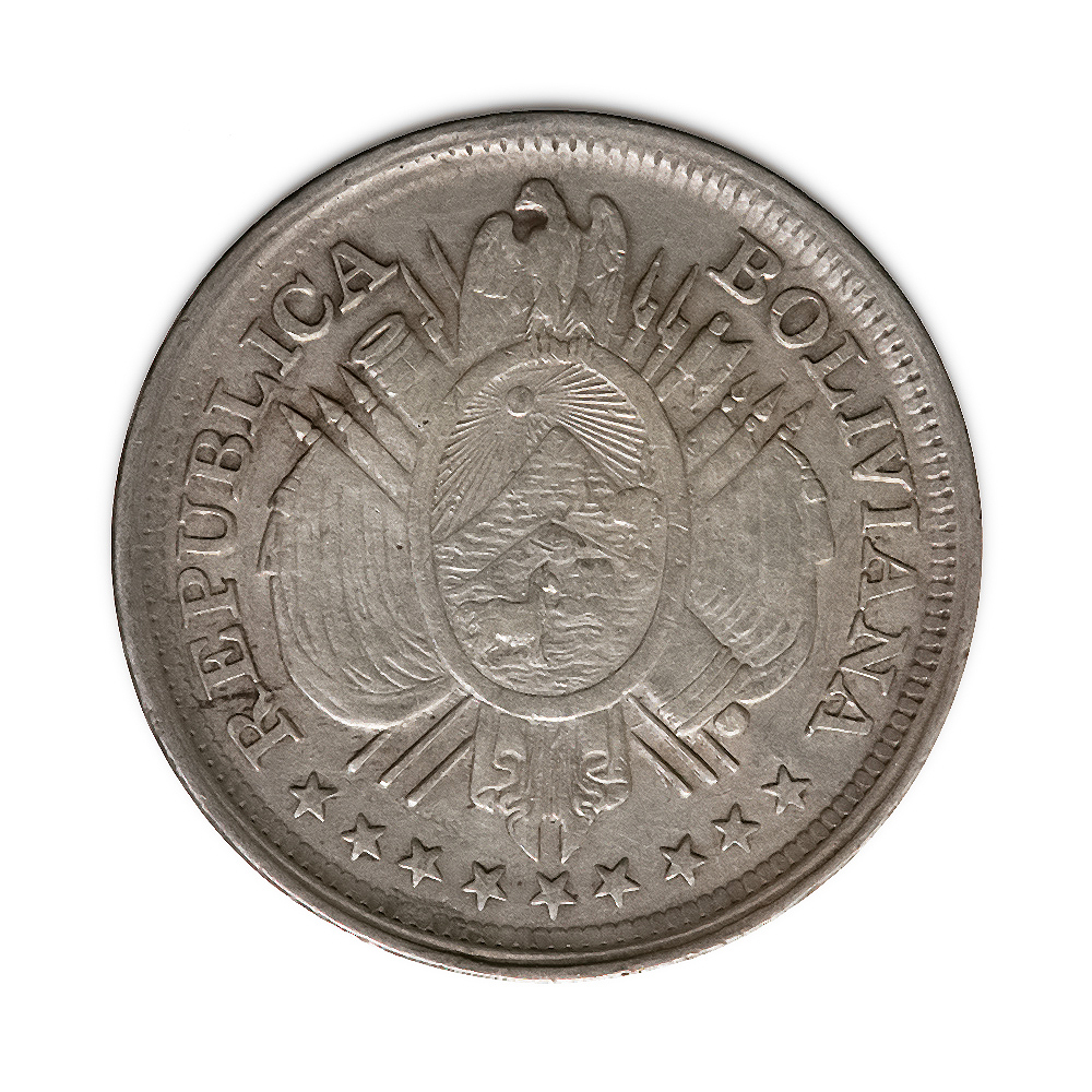Bolivia 50 centavos silver 1891-1900