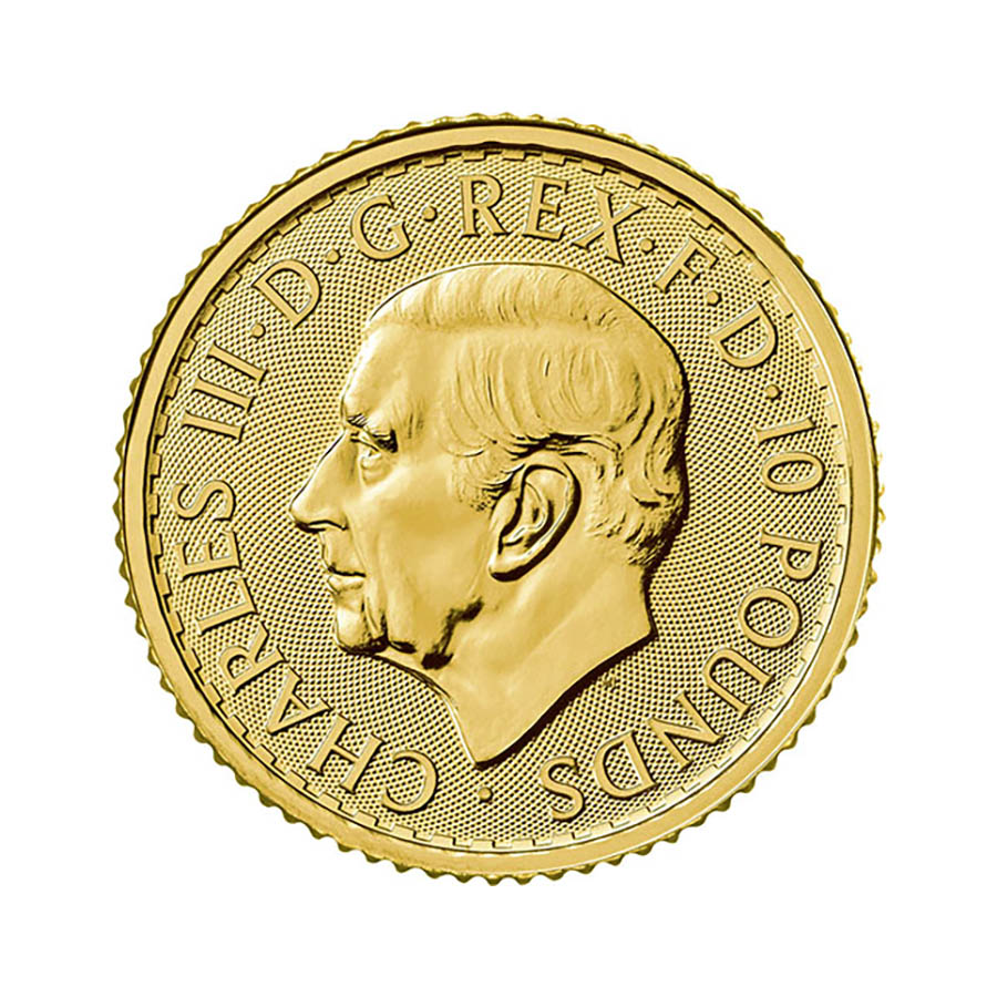 Great Britain 1/10 oz Gold 2023 Britannia King Charles BU