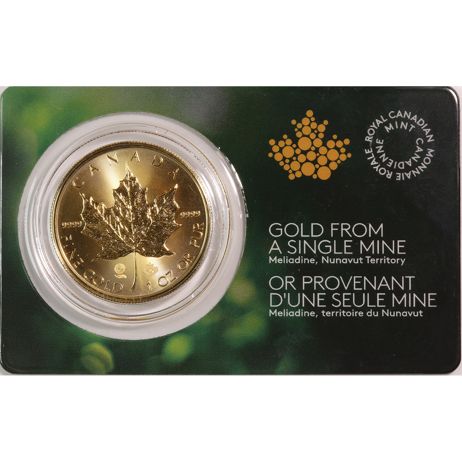 Canada Gold Maple Leaf .9999 Fine 2022 Nunavut Territory Gold