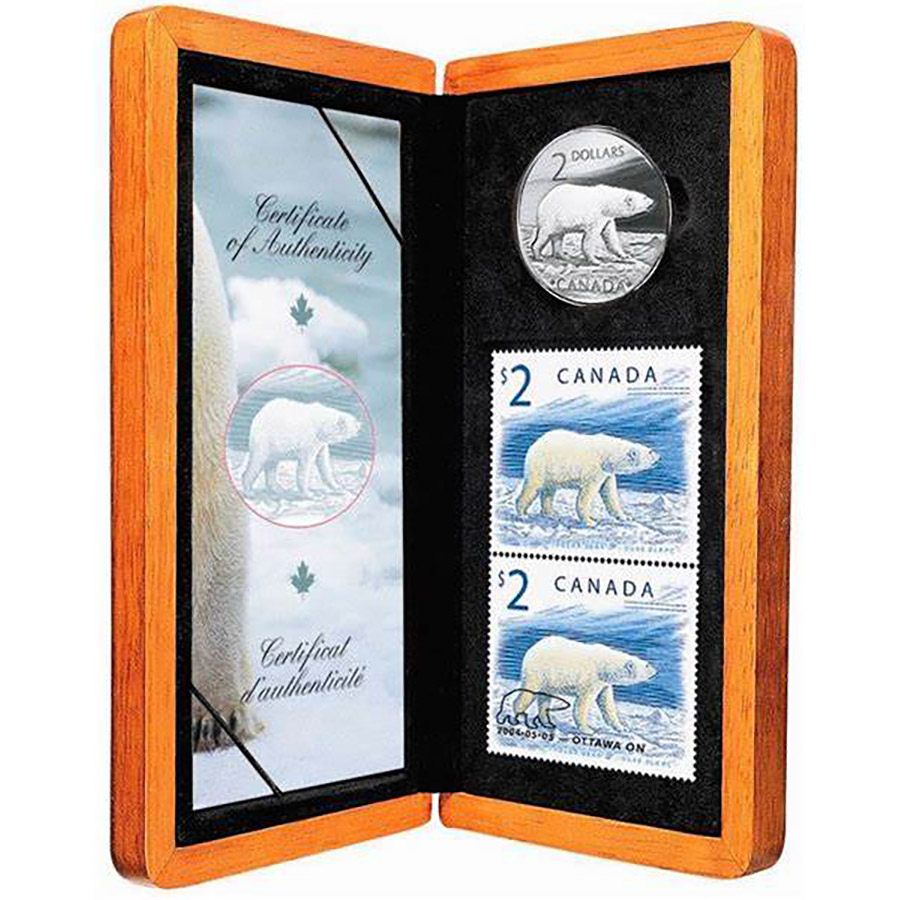 Canada Postage Stamp and Coin Set 2004 Polar Bear