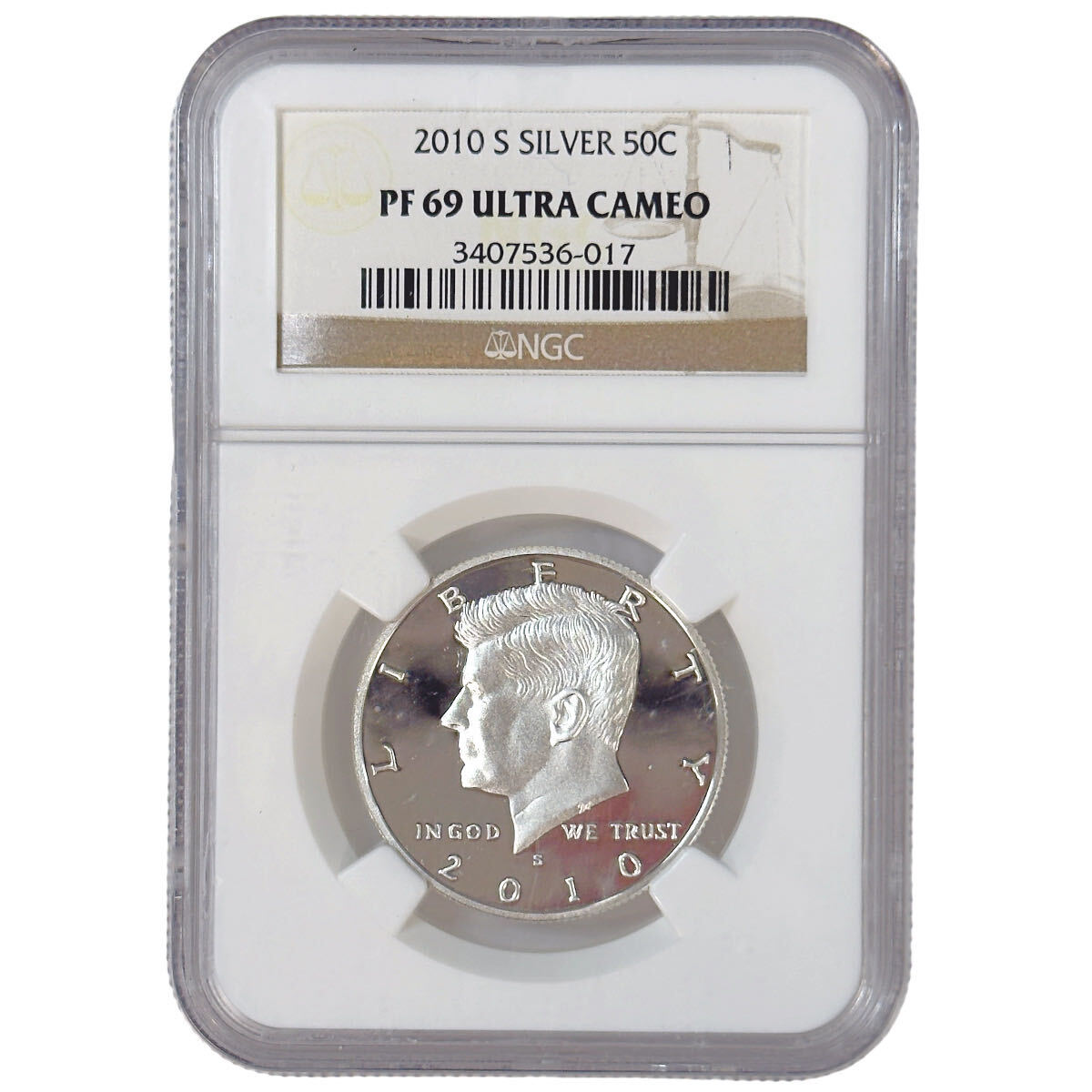 Certified Proof Kennedy Half Dollar 2010-S Silver PF69 NGC