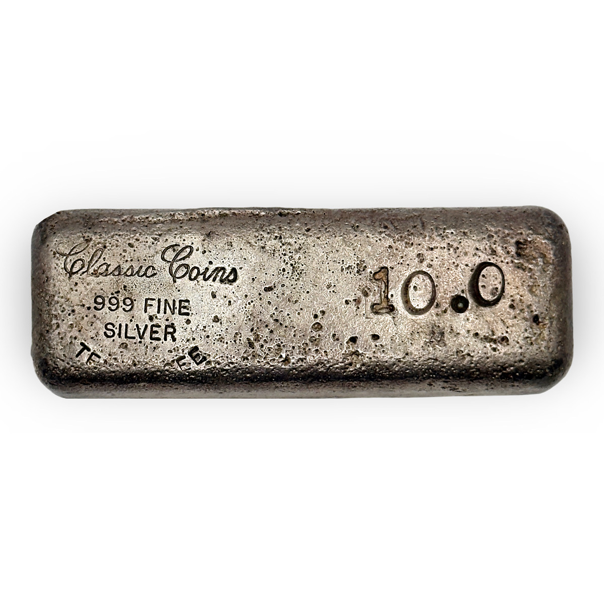 Vintage Classic Coins 10 oz .999 Fine Silver Poured Bar