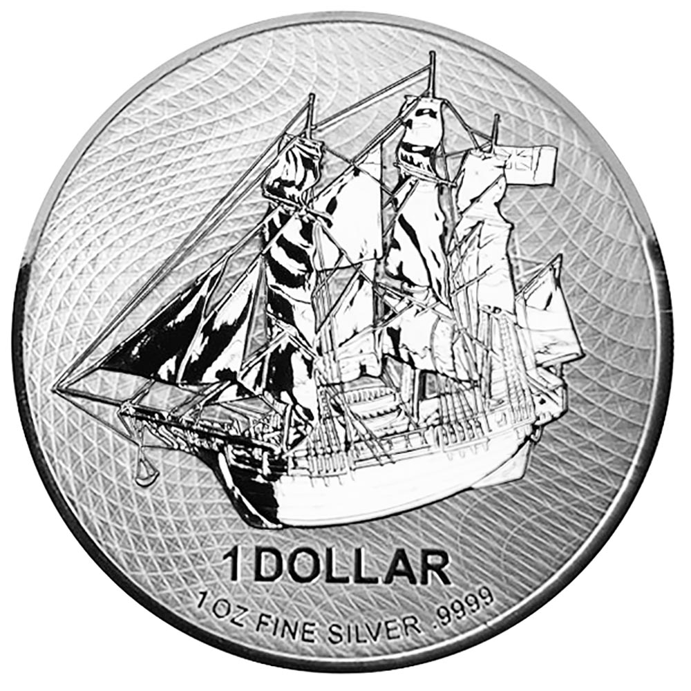 Cook Islands $1 HMS Bounty 1 Ounce Silver 2018-2022 BU
