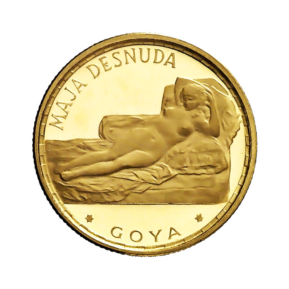 Equatorial Guinea 250 Pesetas Gold 1970 PF Maja Desnuda