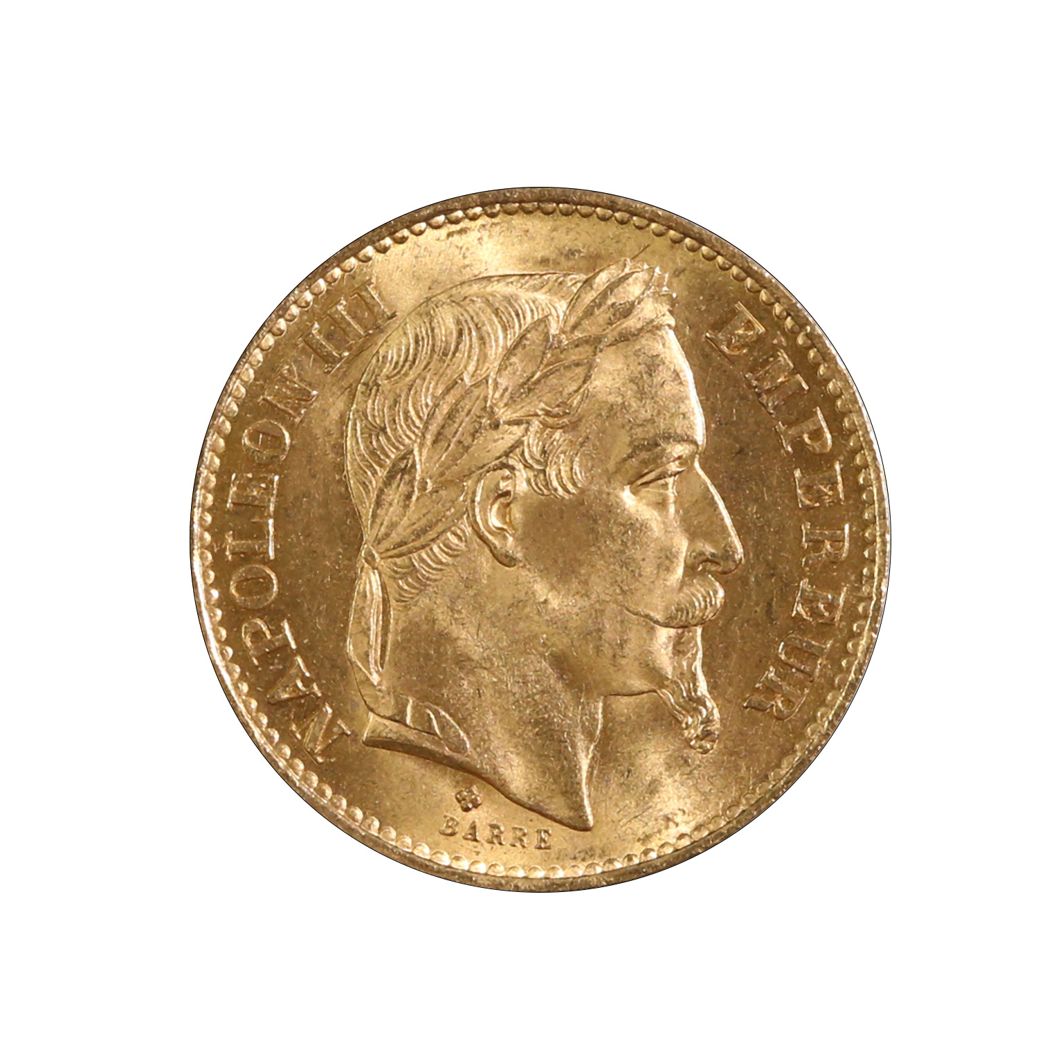 France 20 Francs Gold 1869BB UNC Napoleon III