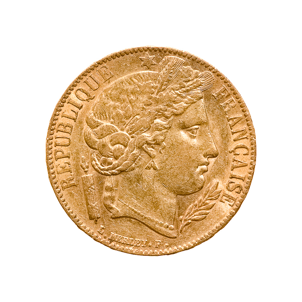 French 20 franc Cerus Gold Coin 1849-1851