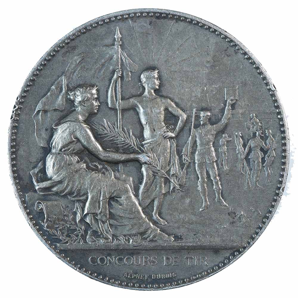 France 1880s Shooting Competition Award 41mm silver