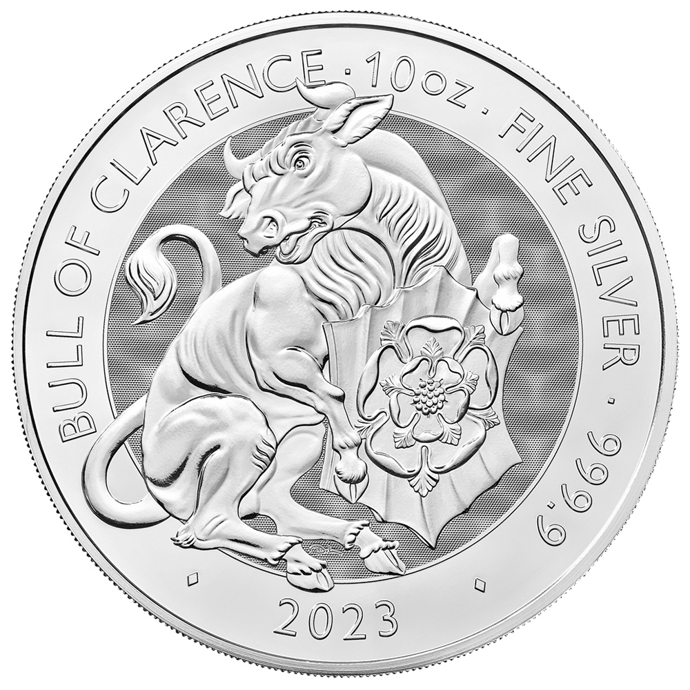 2023 Great Britian 10 oz Silver Tudor Beasts Bull of Clarence