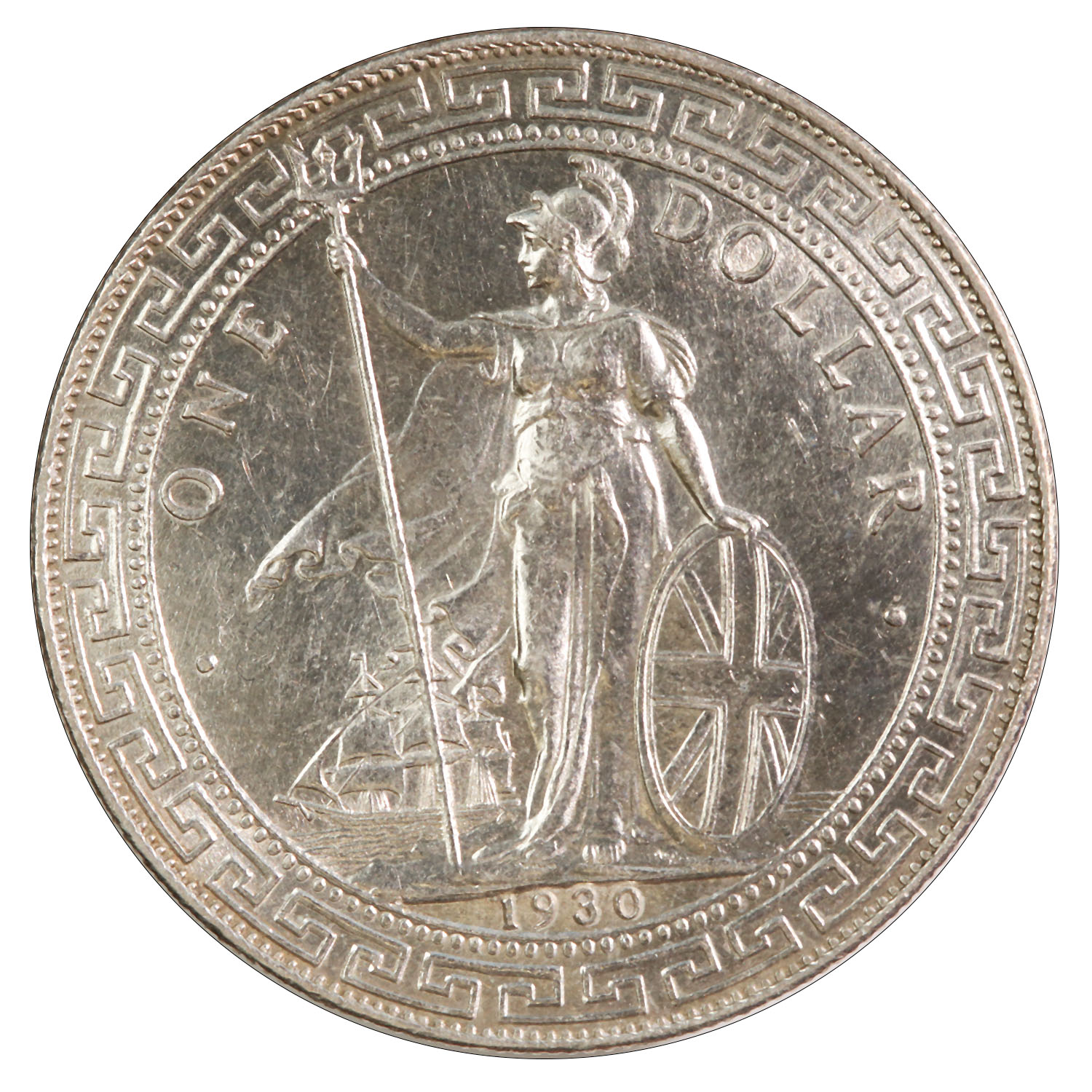 Great Britain Silver Trade Dollar 1930B AU-UNC