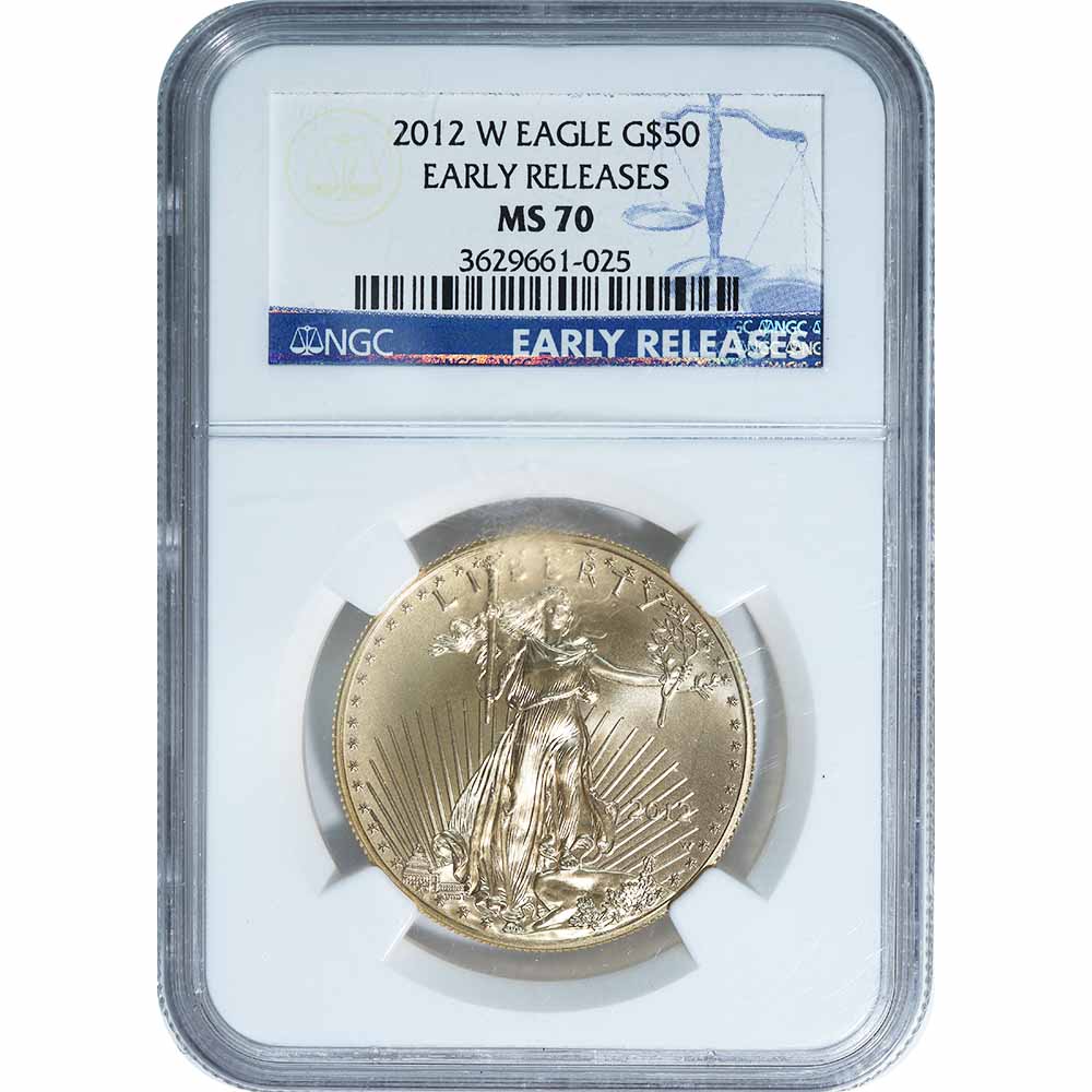 Certified Burnished American $50 Gold Eagle 2012-W MS70 ER NGC