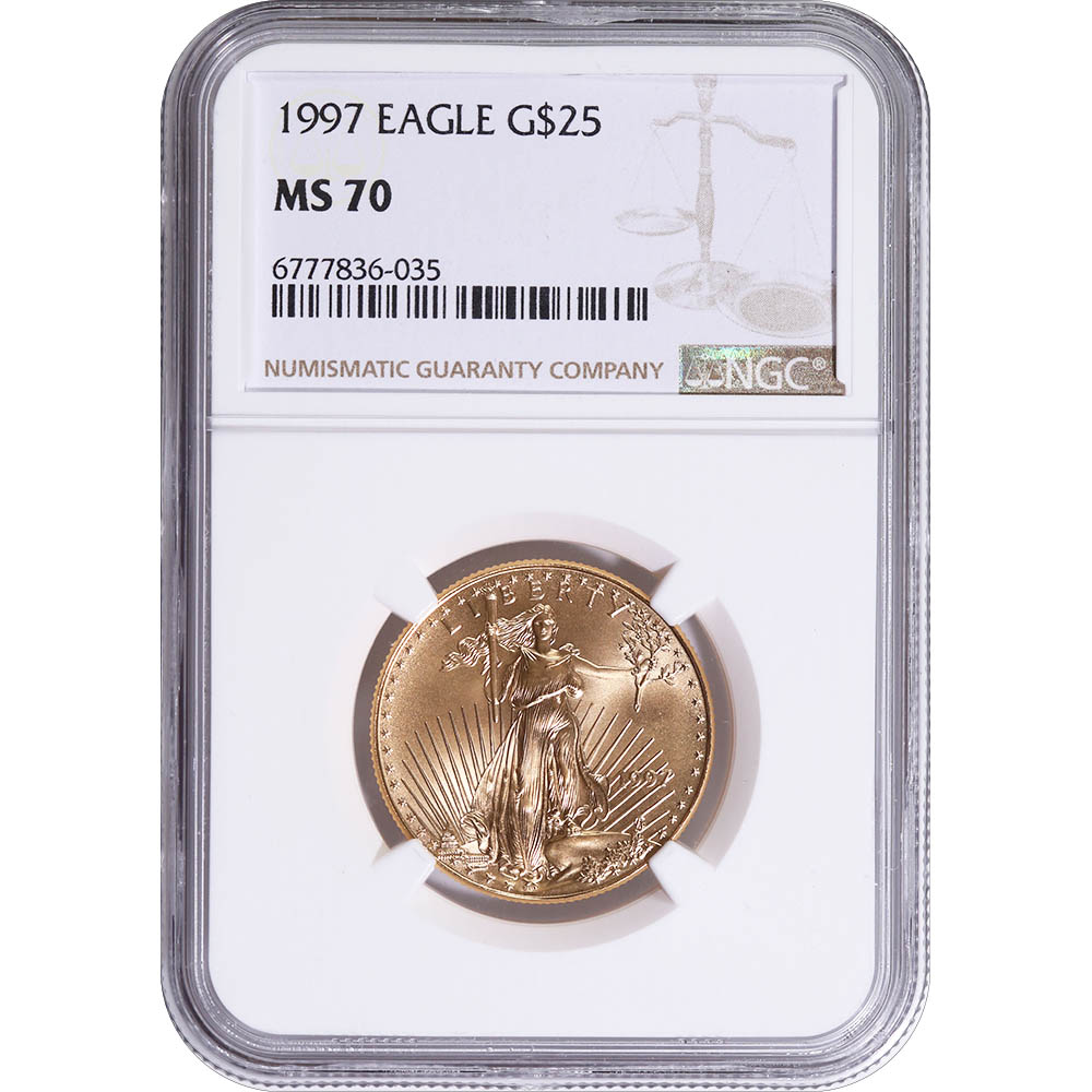 Certified American $25 Gold Eagle 1997 MS70 NGC