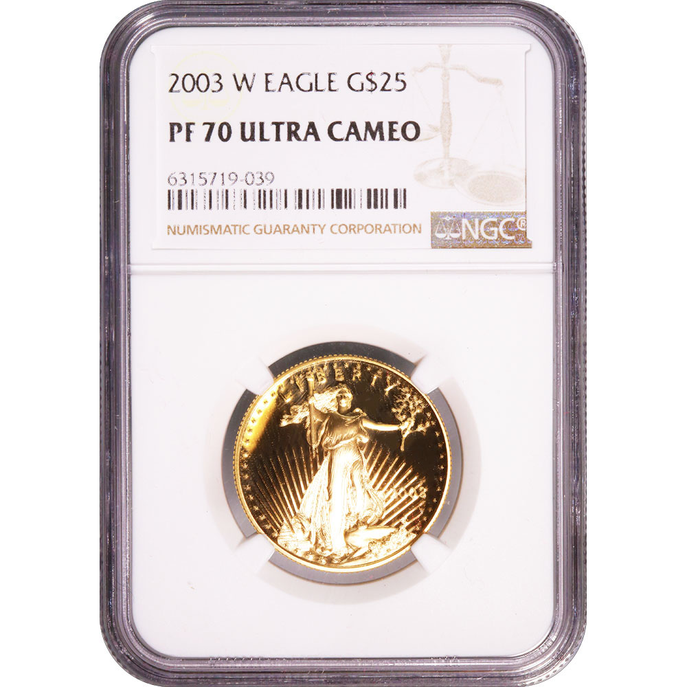 Certified Proof American Gold Eagle $25 2003-W PF70 NGC