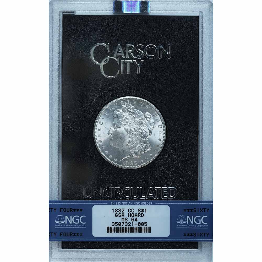 Carson City Morgan Silver Dollar 1882-CC GSA MS64 NGC (A)
