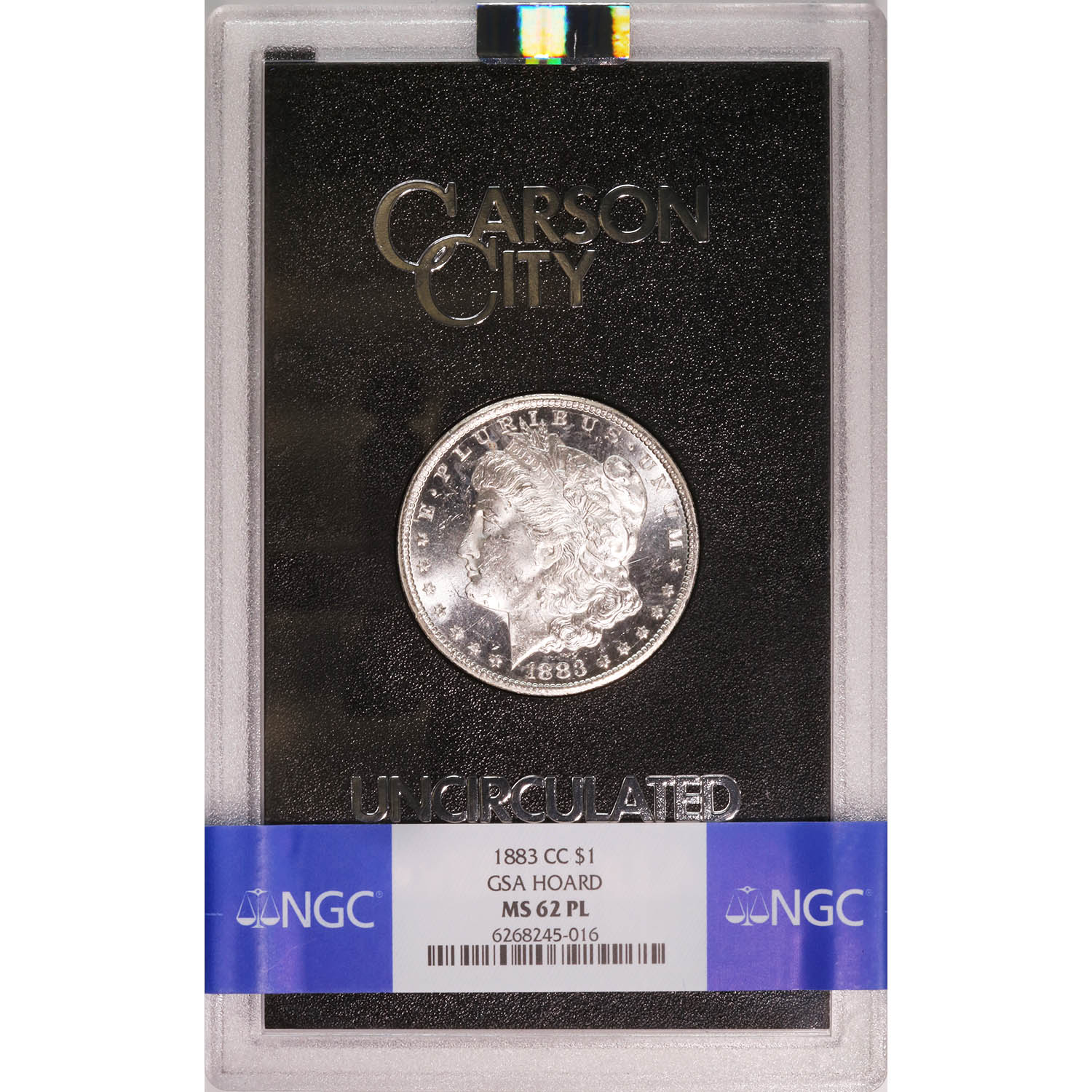 Carson City Morgan Silver Dollar 1883-CC GSA MS62PL NGC
