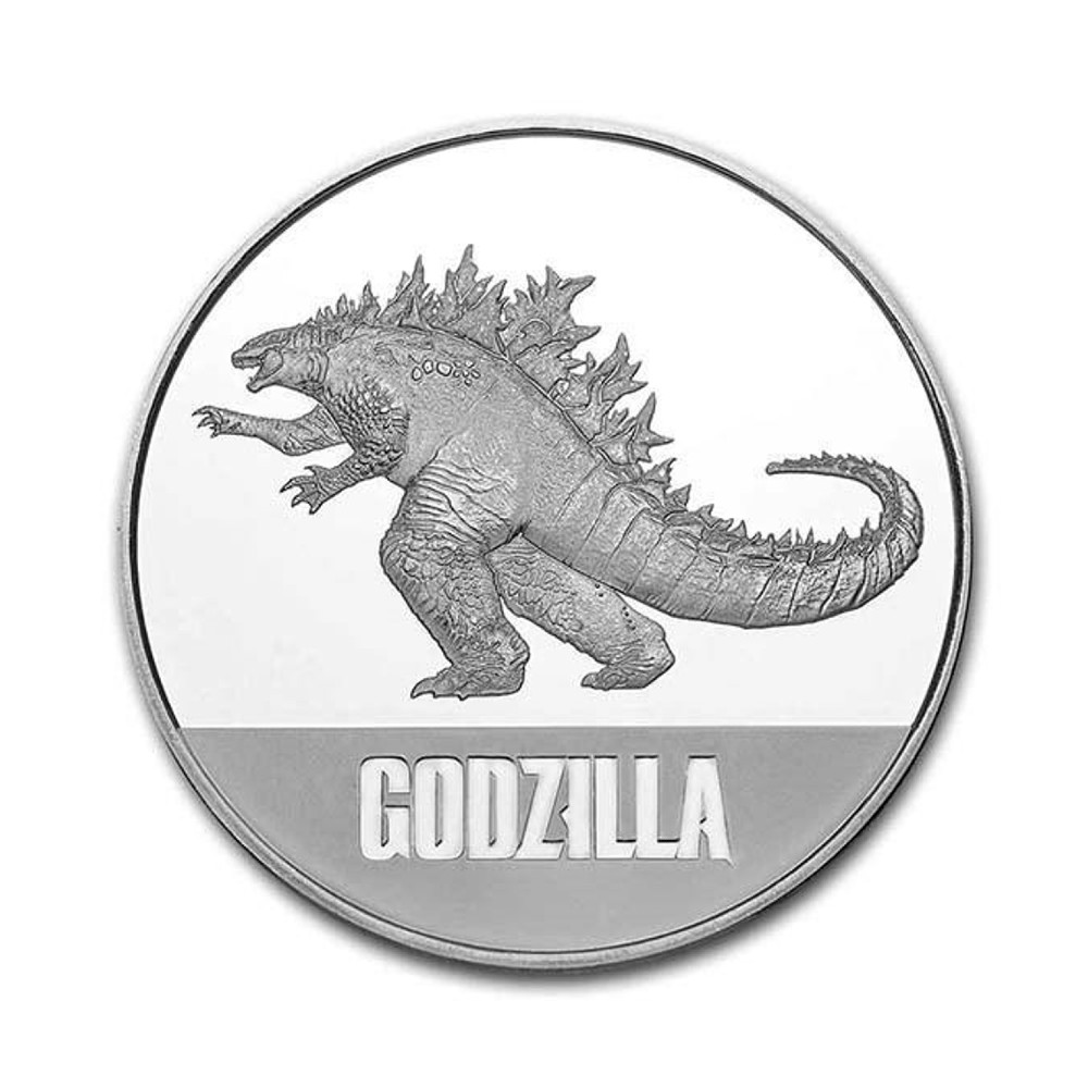 2021 1oz $2 Niue Silver Godzilla Coin