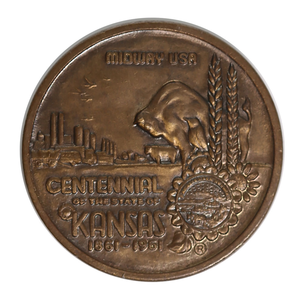 So-Called Dollar 1961 Kansas Statehood Centennial Shawnee County HK-586 Bronze
