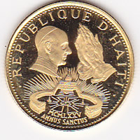 Haiti 200 Gourdes Gold PF 1974 Pope Paul