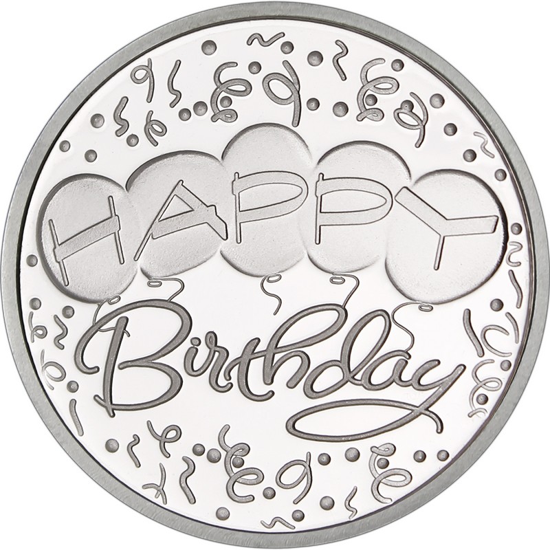 Happy Birthday Balloons .999 Silver 1 oz Round