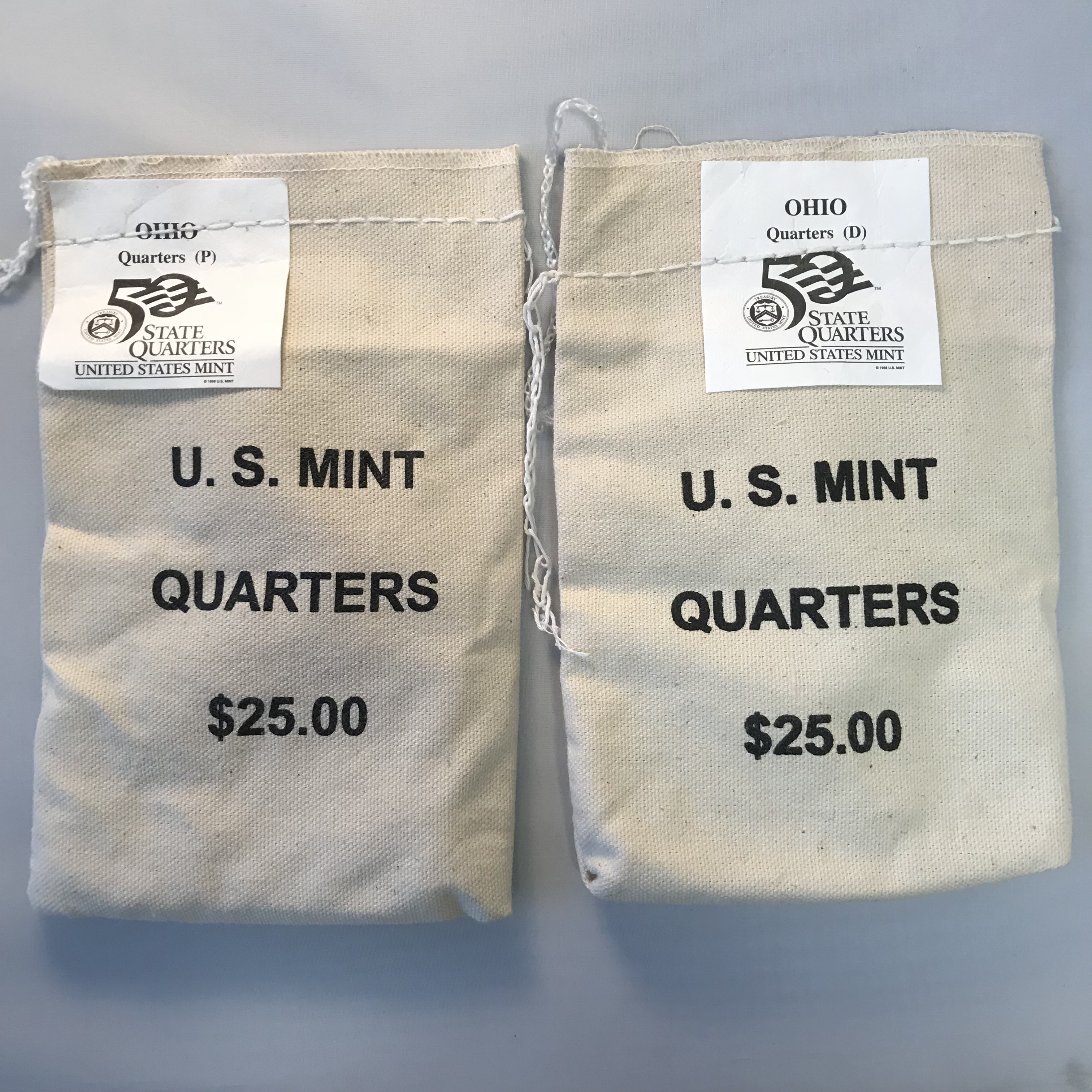 Ohio $25 Quarter Mint Bag Unopened 2002 P & D