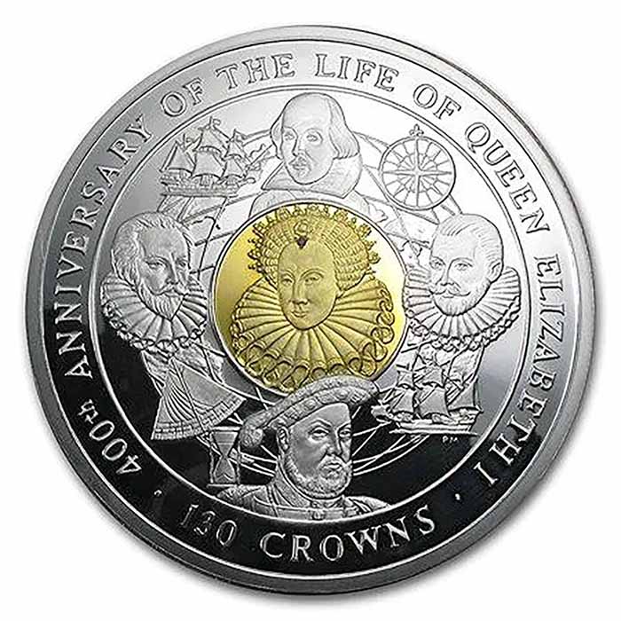 Isle of Man 130 Crowns 4 Kilos Silver PF 2003--400th Anniversary of Queen Elizabeth