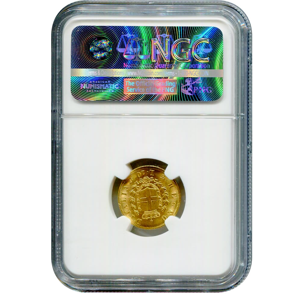 Italy 10 Lire Gold 1863 T BN 18.5mm MS64 NGC | Golden Eagle Coins
