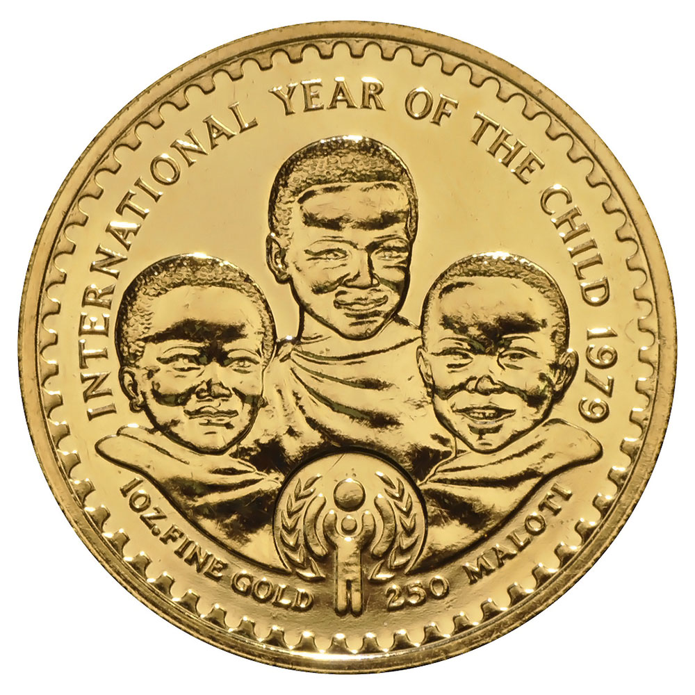 Lesotho 250 Maloti Gold 1979 Year of the Child BU