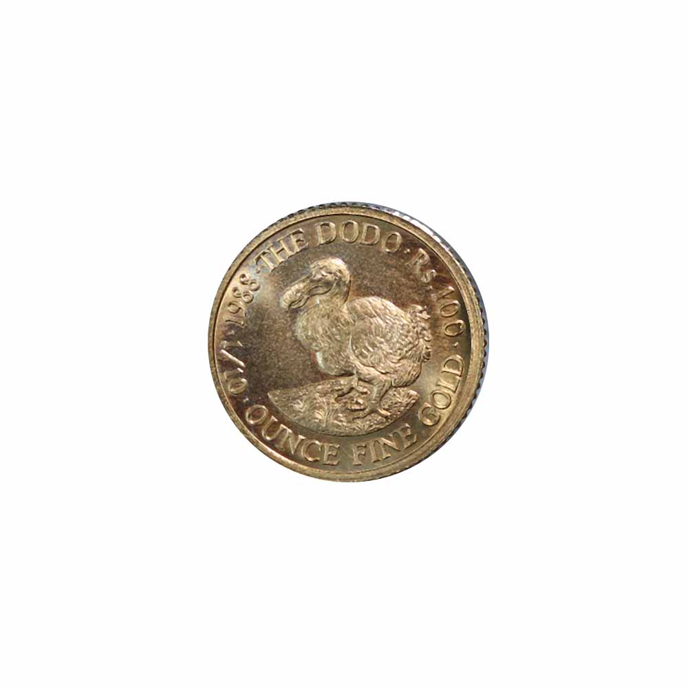 Mauritius 100 Rupees Gold BU 1988 Dodo