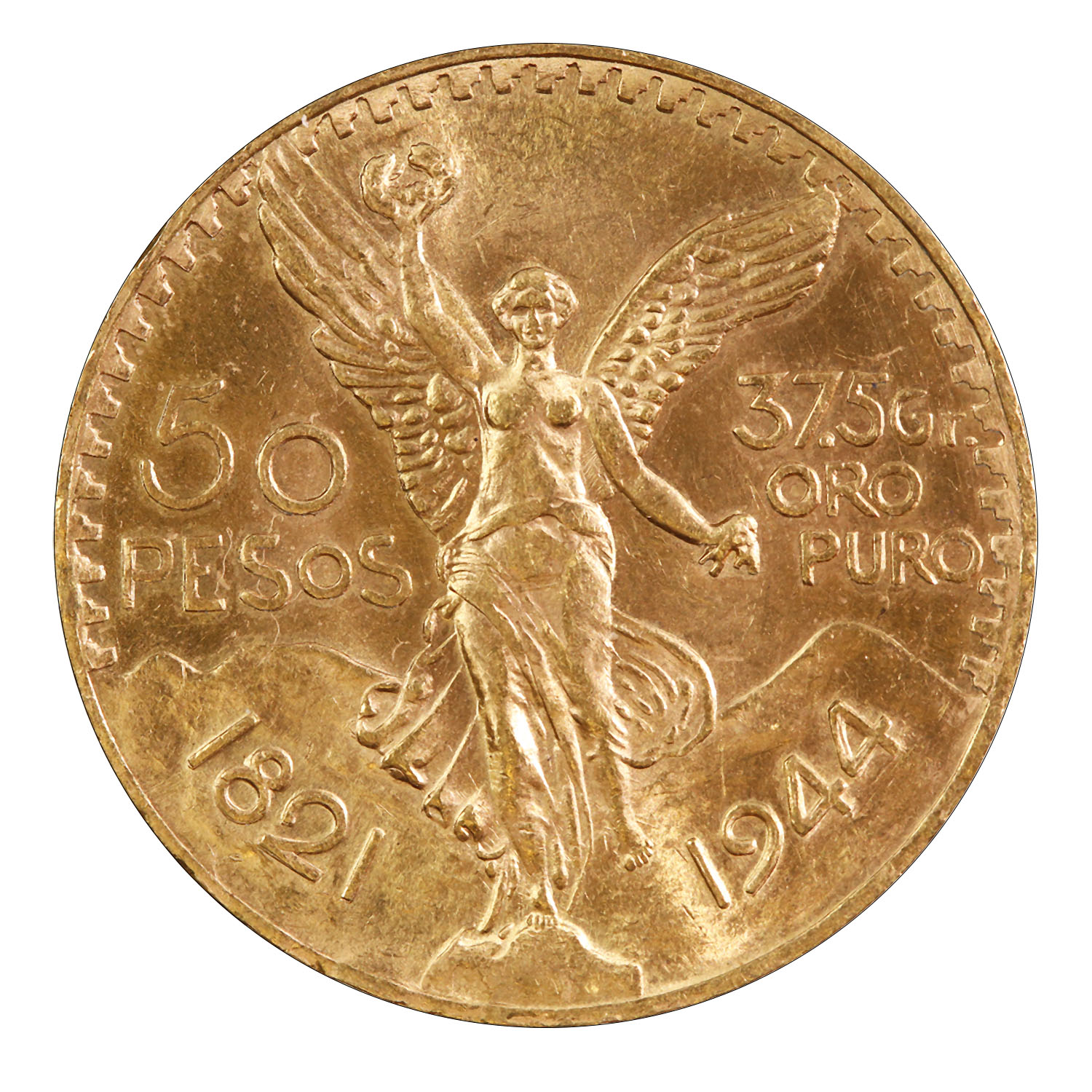 Mexico 50 Pesos Gold 1944 UNC