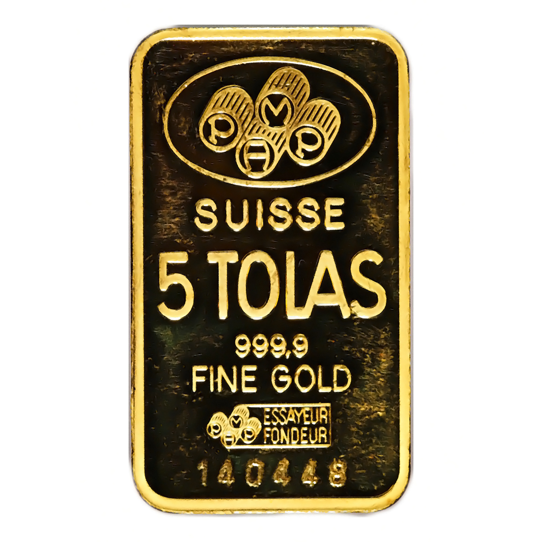 Pamp Suisse 5 Tolas Gold Bar 1.875 oz.