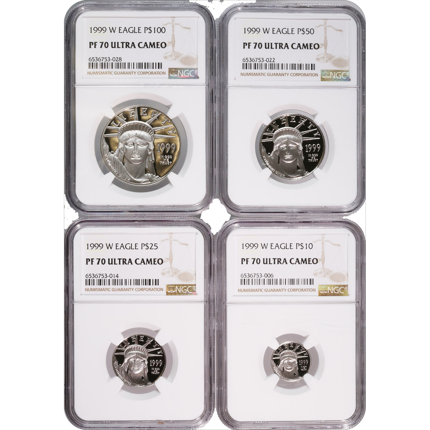 Certified Platinum American Eagle Proof Set 1999-W PF70 NGC