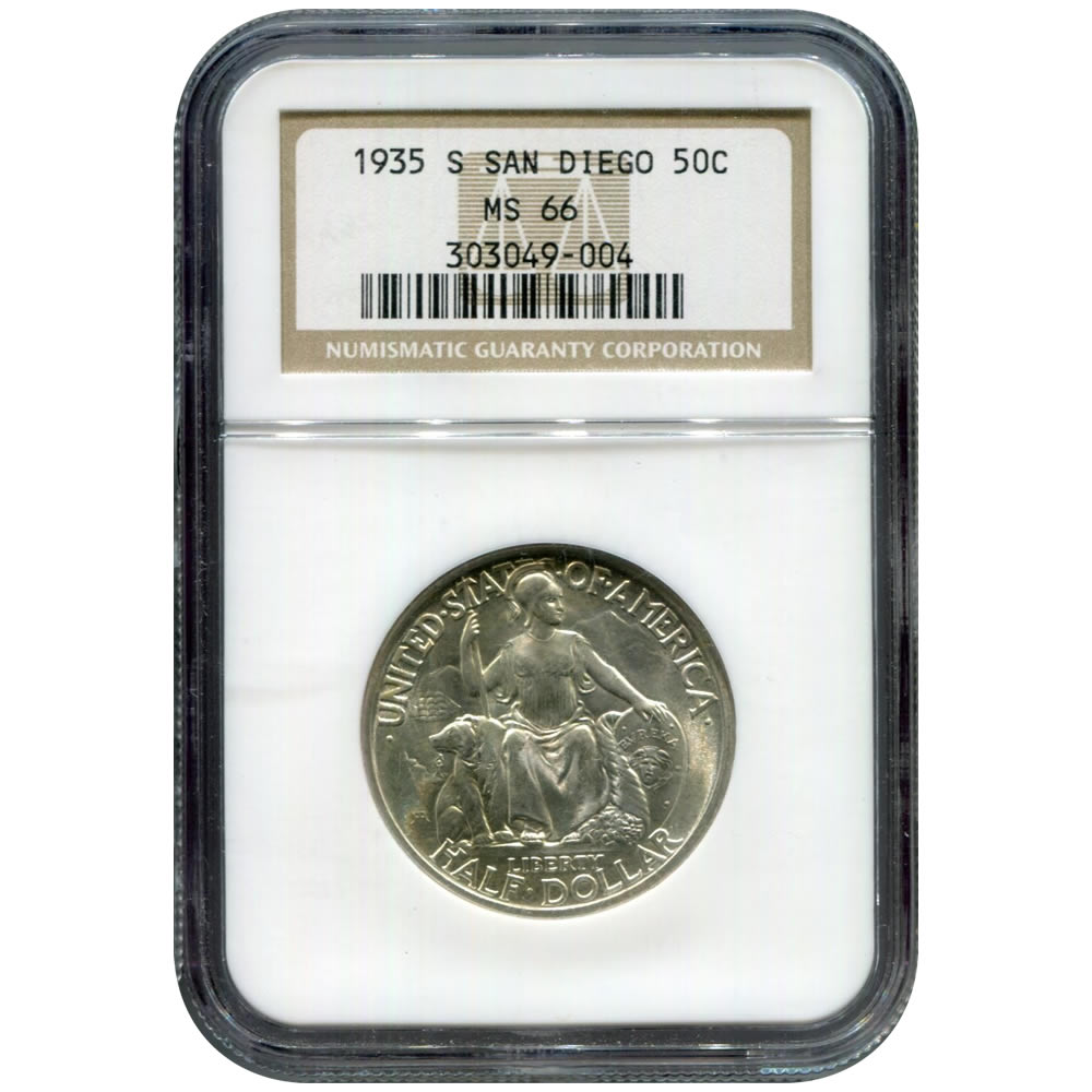 Certified Commemorative Half Dollar San Diego 1935-S MS66 NGC