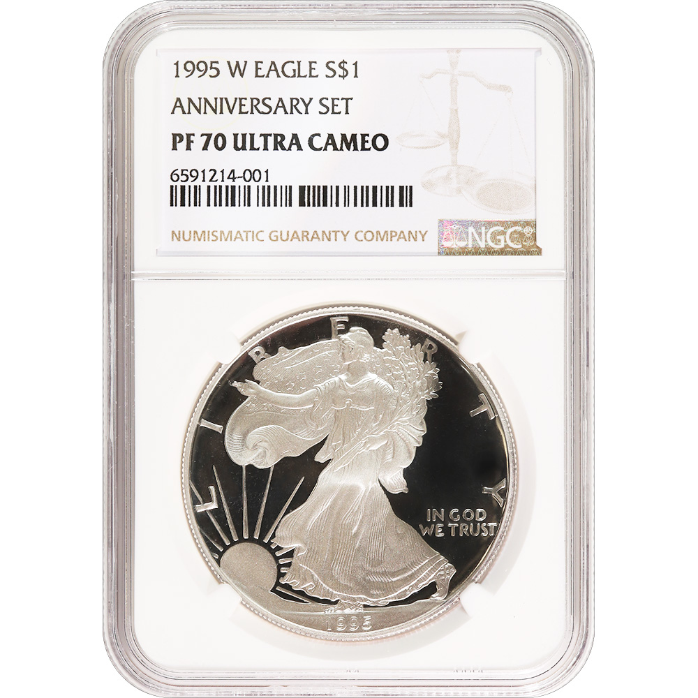 Certified Proof Silver Eagle 1995-W PF70 NGC Ultra Cameo