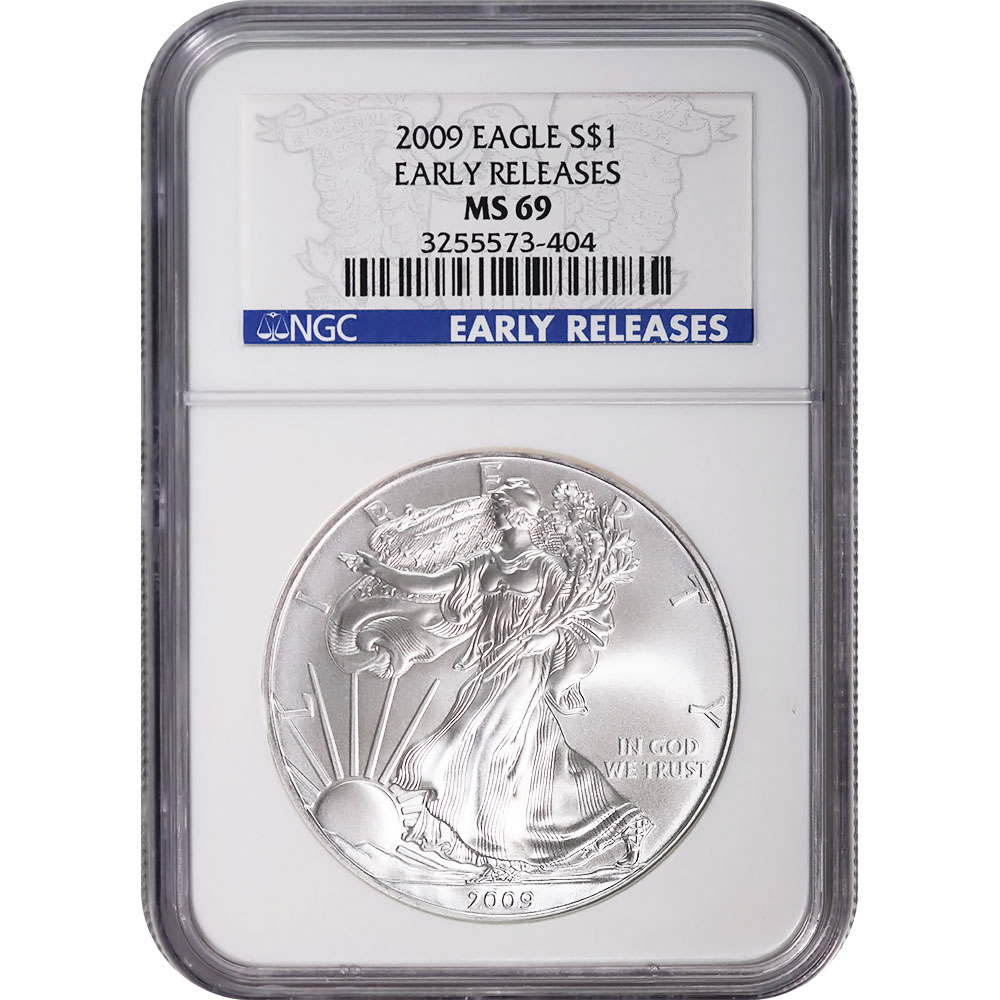 Certified Uncirculated Silver Eagle 2009 MS69 NGC Early Release