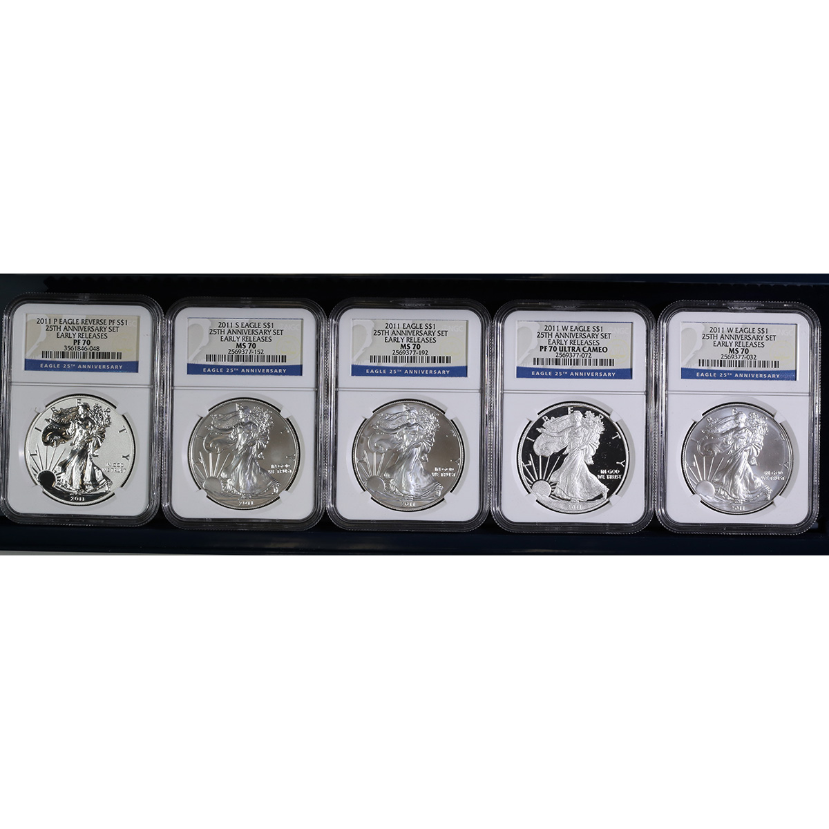 2011 American Eagle 25th Anniversary 5pc Silver Set MS/PF70 NGC Early Release