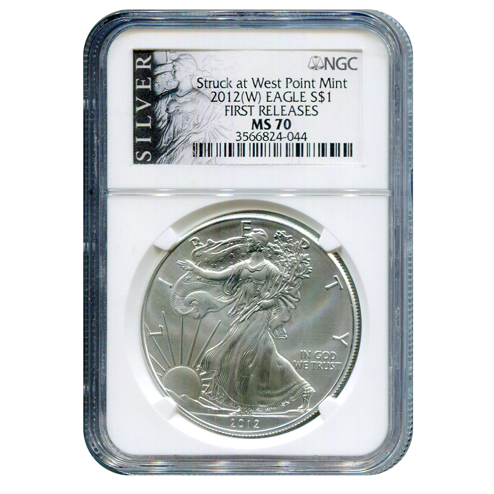 Certified Uncirculated Silver Eagle 2012(W) MS70 NGC First Releases